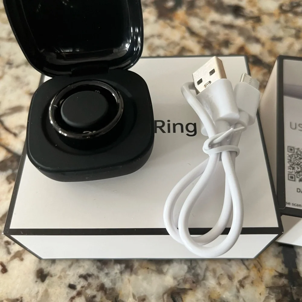 Smart Ring with Gold or Black Band Works With Both IPhone and Android.